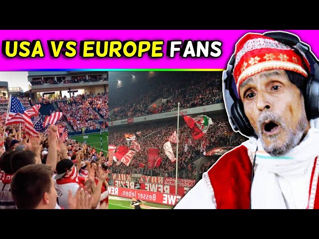 Villagers React To Football fans and atmosphere USA vs Europe ! Tribal People React