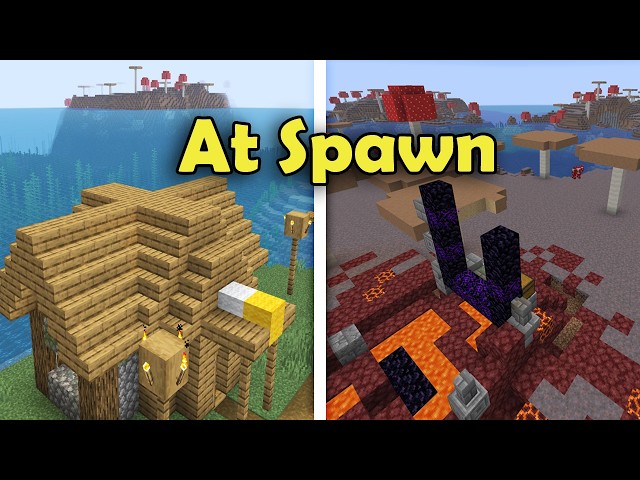Minecraft - At Spawn - Village and Mushroom Fields - Java 1.21+