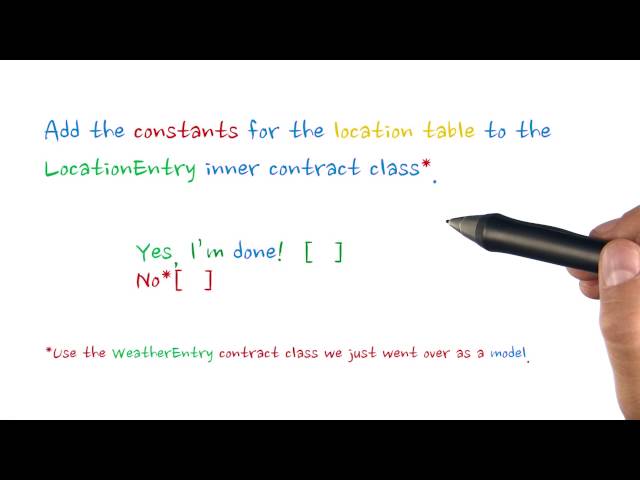 Define Constants in Contract - Quiz - Developing Android Apps
