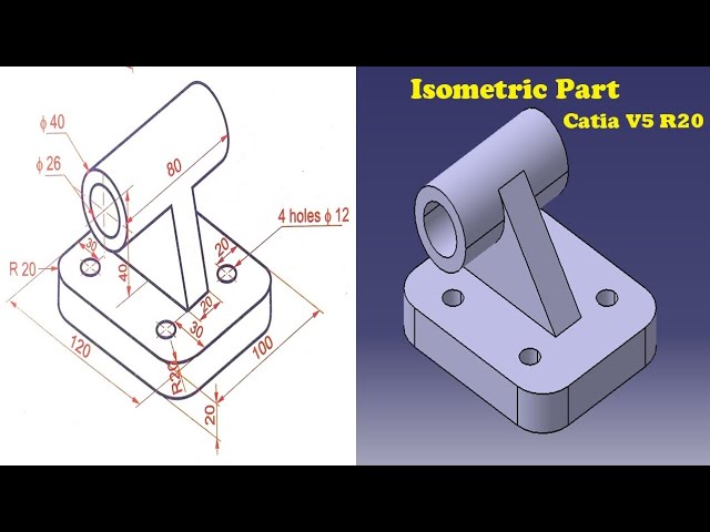 Catia Tutorial|| Solid modeling|| Part 13|| Isometric part