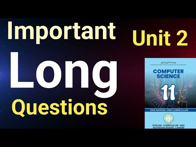Computer Class 11 Unit 2 New Book | Important questions of unit 2 For Final Exams preparation 2026