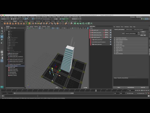 Cinema 4D to Maya 2017: Growing a City - Part 12 - Building the main tower in MASH