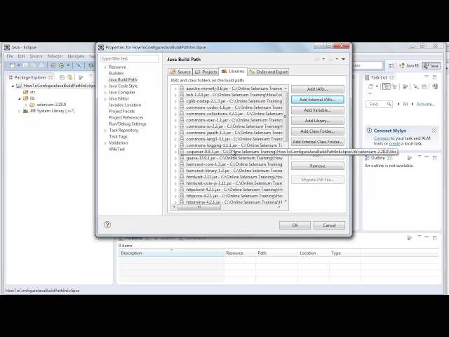 how to configure java build path in eclipse IDE ? [onlineseleniumtraining.com]