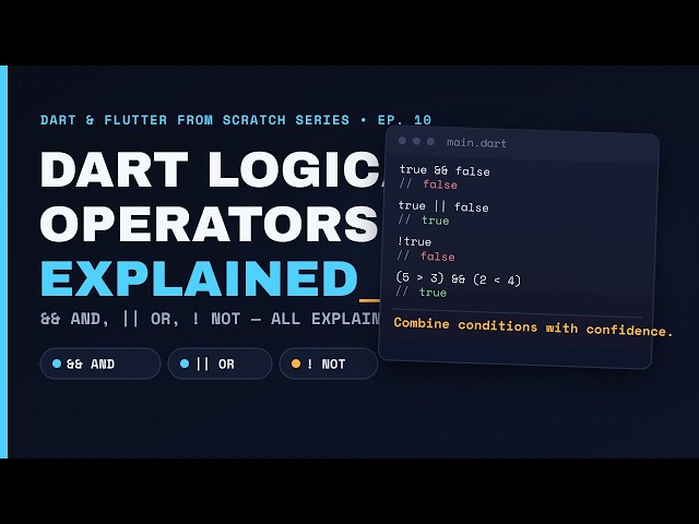 Dart Tutorial for Absolute Beginners 2026 | Dart Logical Operators Explained (Ep.10)