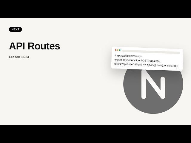 Next.js - Web development basic Series: API Routes