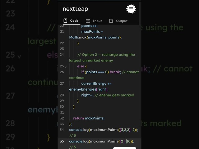 Maximum Points From Enemy Energies Problem — Optimal Greedy JavaScript Solution Explained