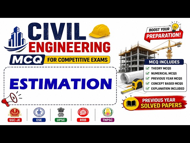 estimation mcq, civil engineering mcq, estimation and quantity surveying mcq, valuation mcq, civil