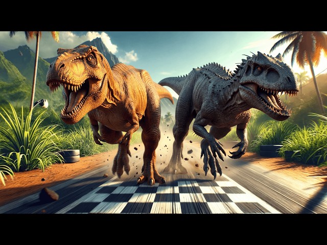 Carrera de 74 Dinosaurios en 200 Metros | El dinosaurio más rápido de Jurassic World Evolution 2