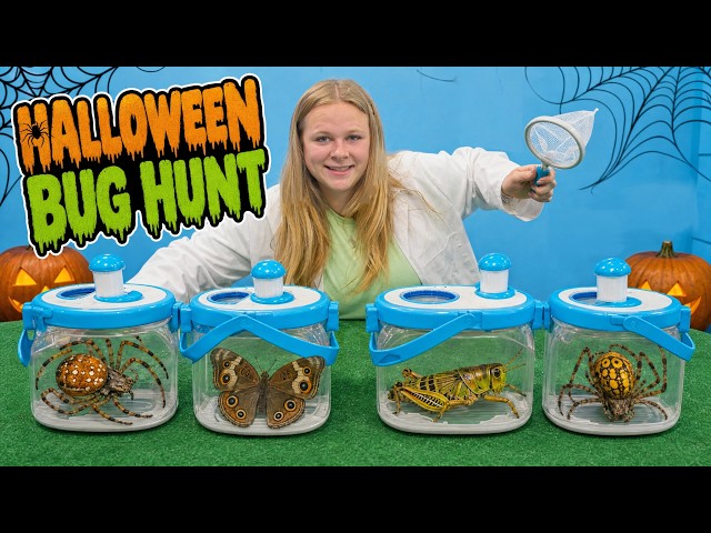 Assistant Searches for Spiders and Bugs in her Halloween Fort