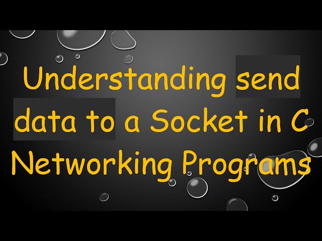 Understanding send data to a Socket in C Networking Programs