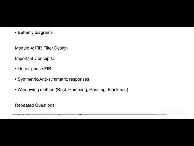 Digital Signal Processing(BEC502)| Module-wise Important Questions & Concepts | 5th Sem | VTU Exams 