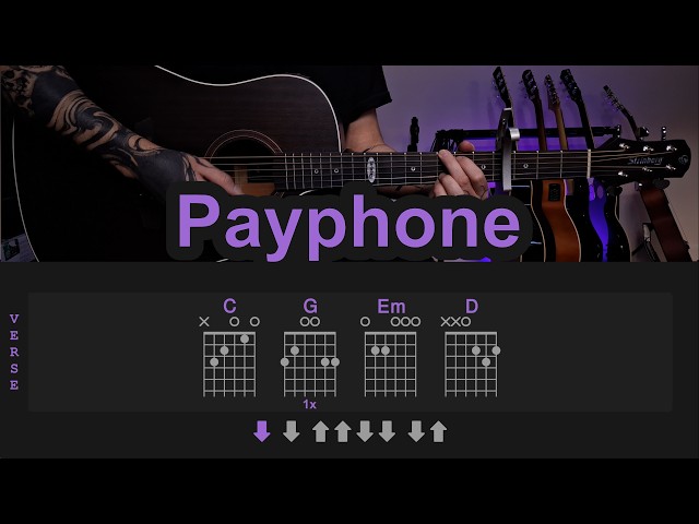 Payphone  - Maroon 5 ft. Wiz Khalifa | Guitar Lesson/Tutorial with Chords/Tabs and Lyrics