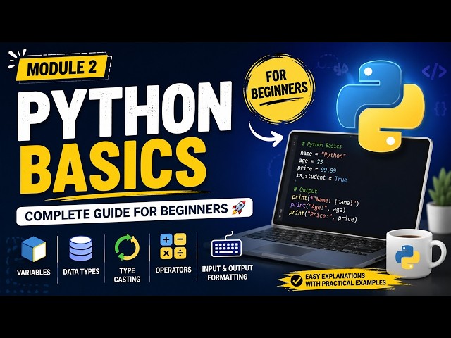 Python Basics for Beginners | Variables, Data Types & Operators