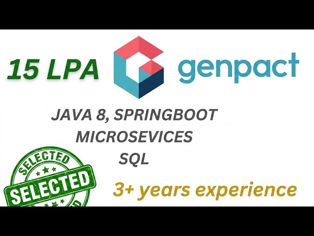 🔥 Genpact Java Developer Interview | 3-7 Years Experience | Spring Boot | Microservices | SQL