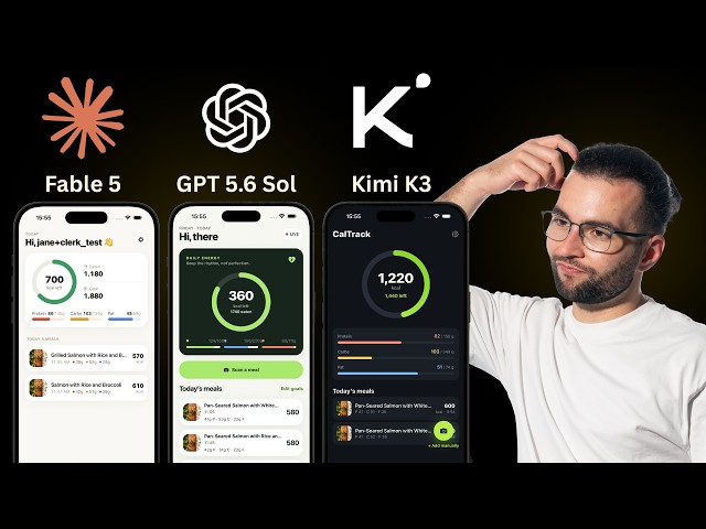 Fable 5, Sol 5.6 & Kimi K3 builds a Calorie Tracker app (Raw Results)