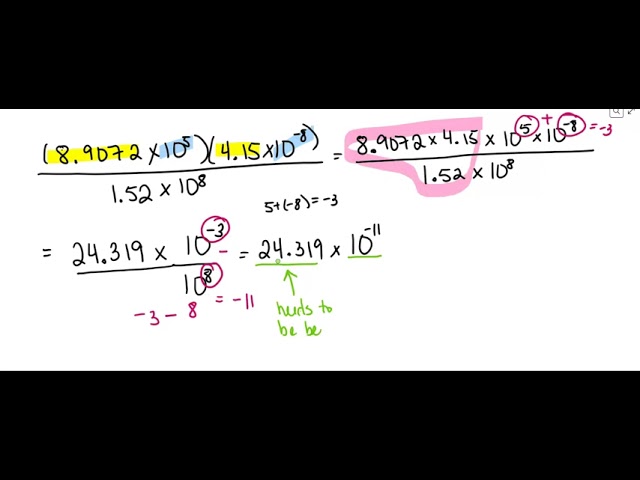 Simplifying Expression with Scientific Notation - Multiplication and Division