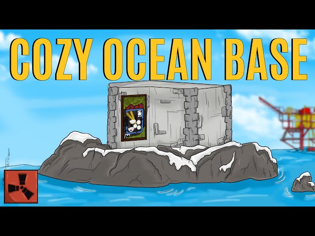 I Built a Cozy Solo Ocean Rock Base in Official Rust...