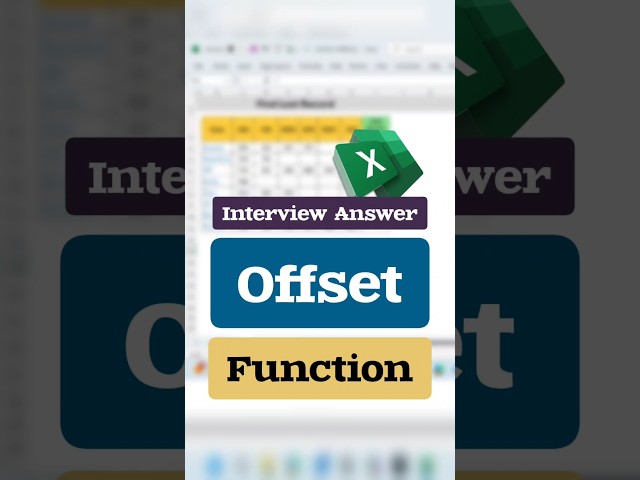 OFFSET Function in Excel #excel #function #ytshorts #shorts