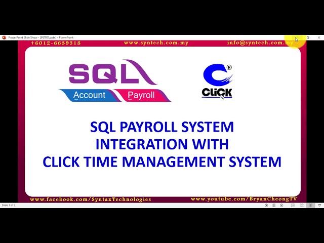SQL Payroll System Tutorial 020 SQL Payroll System Integration With CLICK Time Management System
