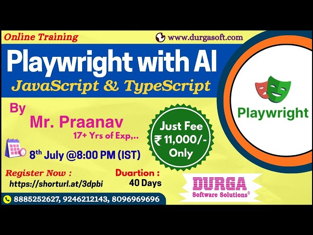 Playwright with AI JavaScript & TypeScript Online Training @ DURGASOFT