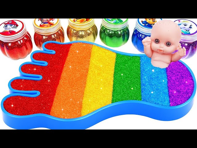 Satisfying Video l How to Make Rainbow Bathtubs into Mixing Slime with Glitter Pool Cutting ASMR #15