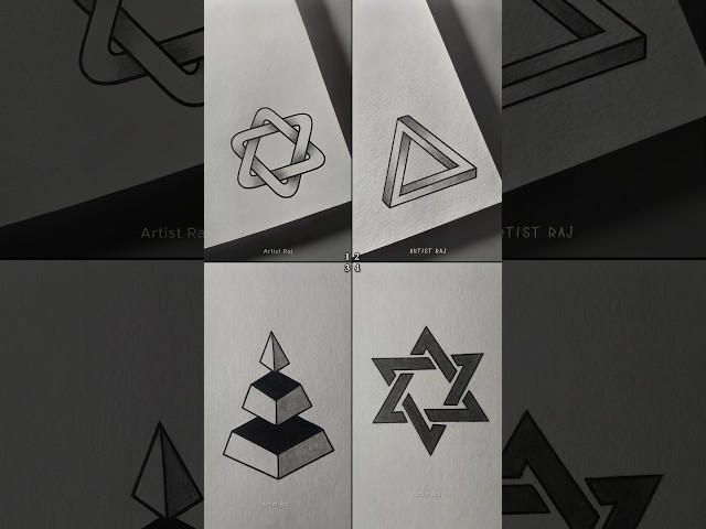 3D things to draw when bored ✨ #art #drawing #3d #tutorial #sketch #shorts #viral