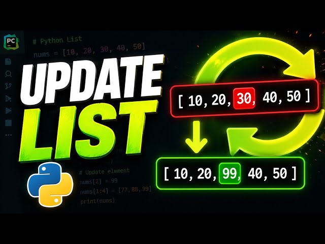 Python Update List Elements | Easy | Update Single & Multiple Elements | Python List Tutorial