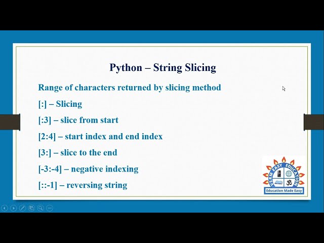 String slicing in Python programming in Tamil