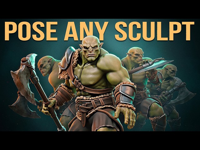 Quickly Rig & Pose Any Sculpt in Blender #b3d