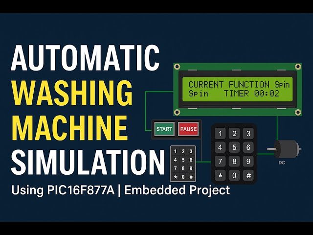 Automatic Washing Machine Simulation using PIC16F877A | Embedded Systems Project Demo
