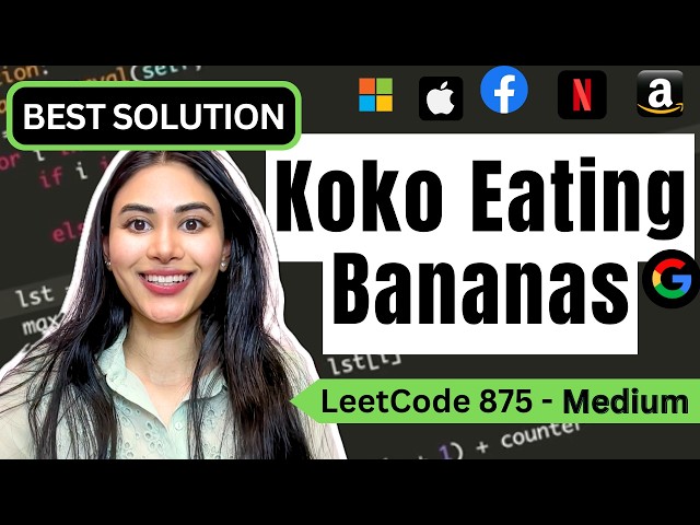 Koko Eating Bananas - LeetCode 875 #leetcode #leetcode75 #binarysearch