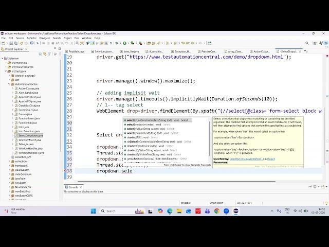 Select Class in Selenium Java | Visible Text, Index & Value #automationtesting #selenium #select