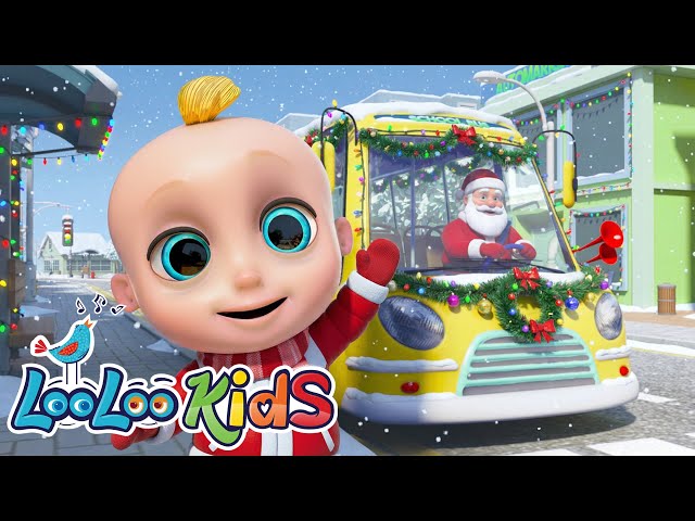 Wheels On The Bus - Christmas Bus Song + Learn Colors - LooLoo Kids - Nursery Rhymes and Kids Songs