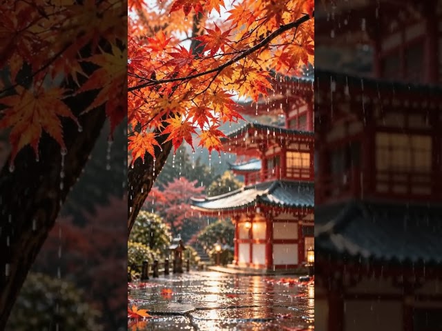 Autumn Rain & Peaceful Piano Flute Music | Deep Relaxation