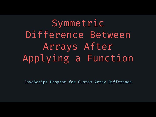 Symmetric Difference with Mapping