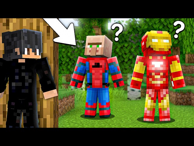 Hide and Seek with SUPERHEROES in Minecraft!