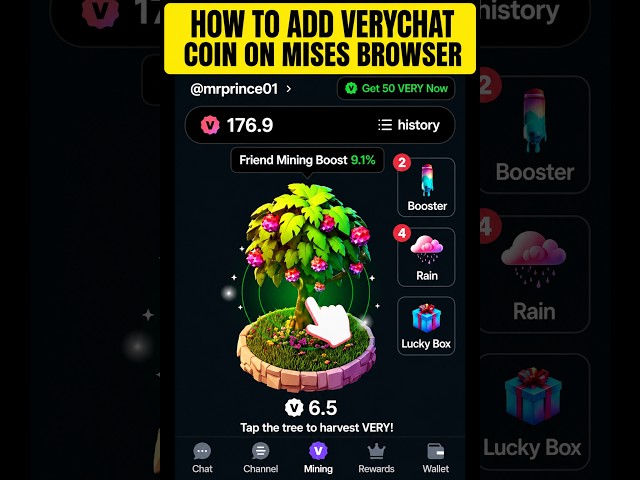 HOW TO ADD VERYCHAT COIN ON MISES BROWSER InShot 2
