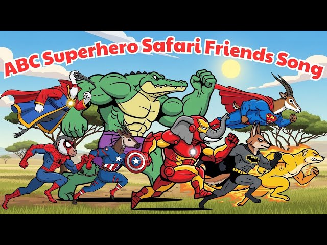 🦁🎶 ABC Superhero Safari Friends Song | Animal Rescue Adventure | Learn ABC with Animal Sounds! 🌍💪