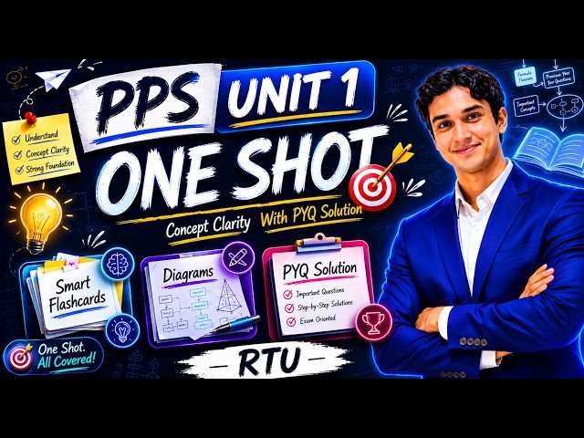 PPS Unit 1 One Shot 🔥 | Von Neuman, Algo, Memory, Flowchart & Pseudocode | RTU | BTECH 1st Year