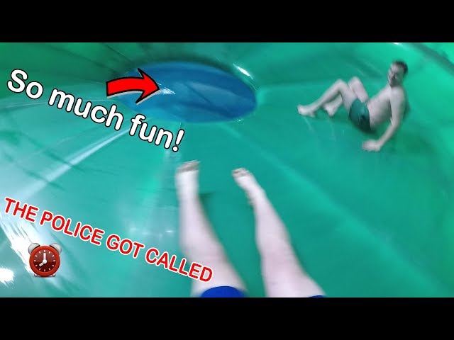 WE ALMOST ESCAPED FROM THE POLICE! OVERNIGHT IN WATERPARK