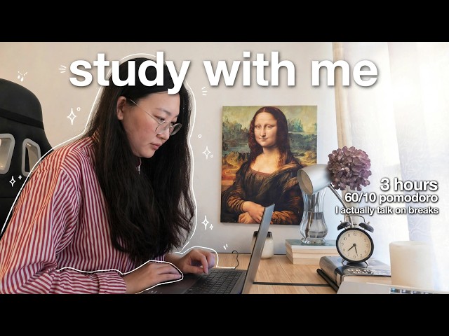 3 Hour Study With Me | 60/10 Pomodoro | I Actually Talk on Breaks | Day 23