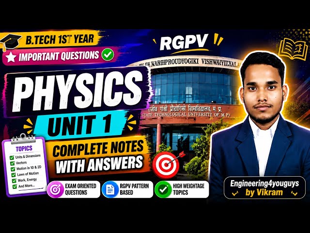 #physics unit 1 Notes #rgpv important questions ,answer physics #oneshot revision # BTech 1st year