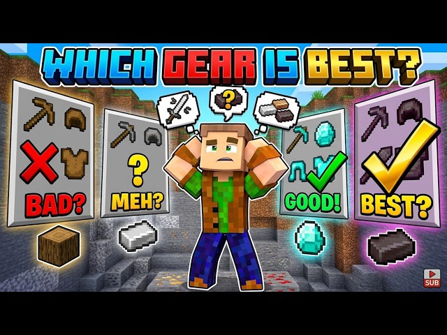 What to Make Gear out of - Tools, Weapons, Armour comparison !! Gob’s Quickies -Minecraft Tutorial