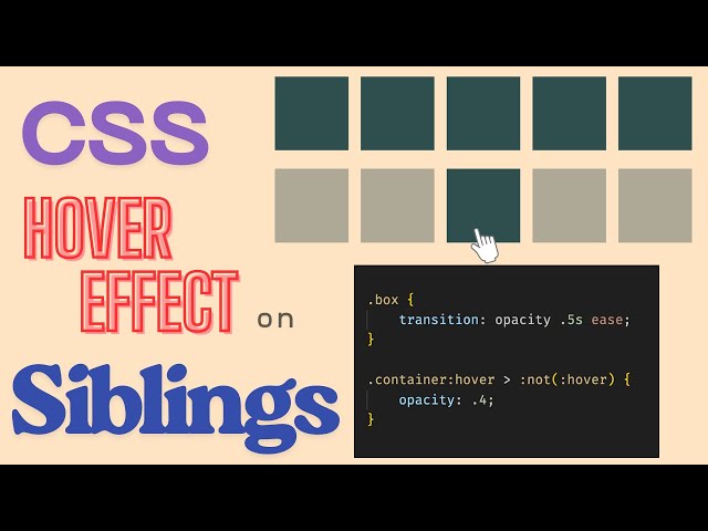 CSS Hover Effect on Siblings