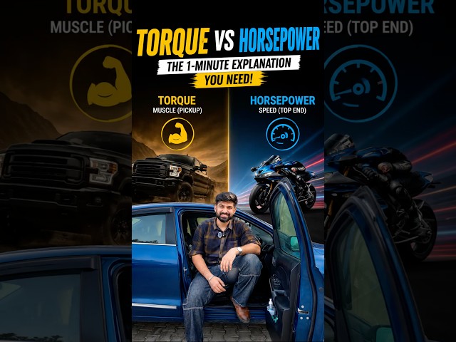 Torque vs Horsepower explained in 60 secs! 🚗💨 Which do you prefer: insane pickup or top speed? 👇