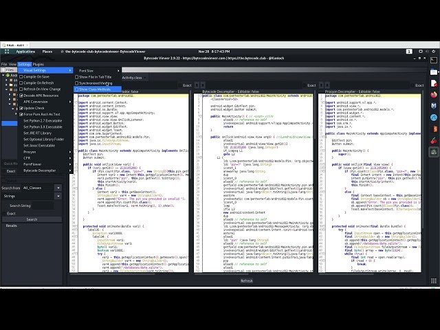 3.4 Decompile JAR file or DEx file withByteCode Viewer to analyse Java Code