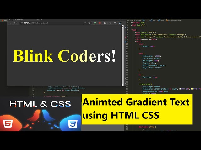 Animated Gradient Text using HTML CSS