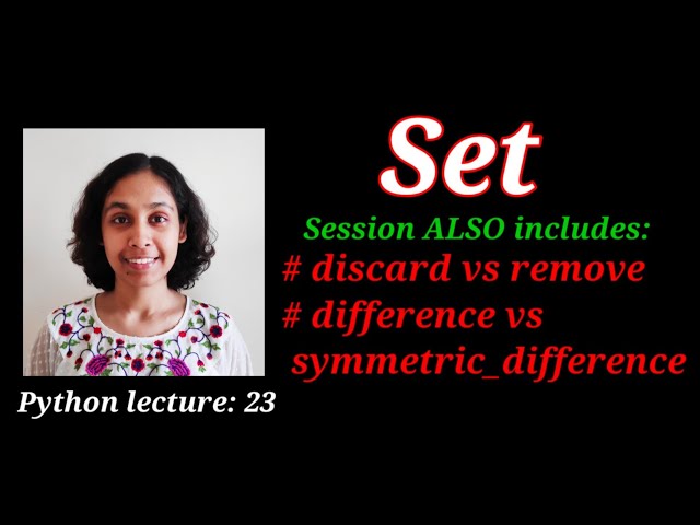 Python Lect 23: Set in Python | Python Tutorials
