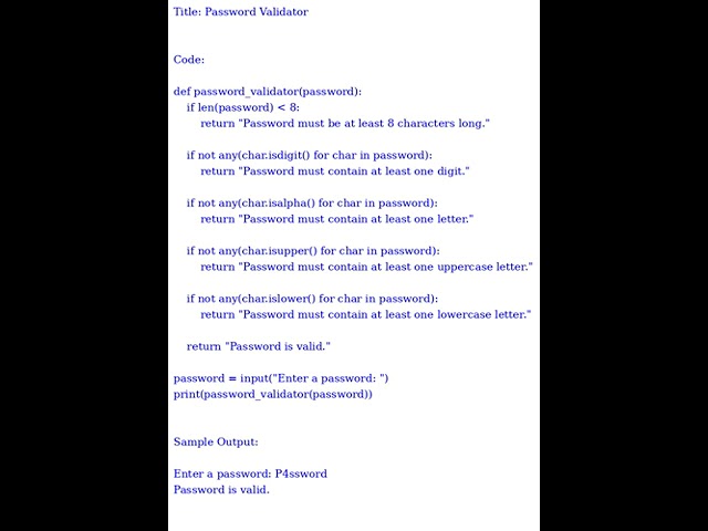 Password Validator (Python) [datasciencecookie.com]