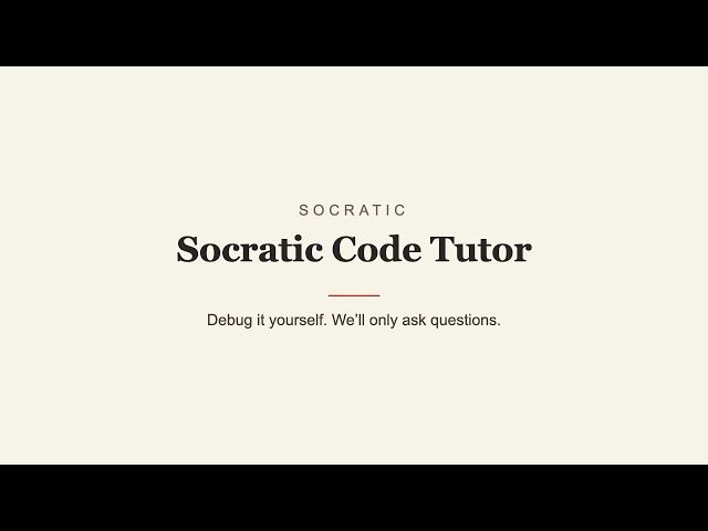 socratic code tutor demo